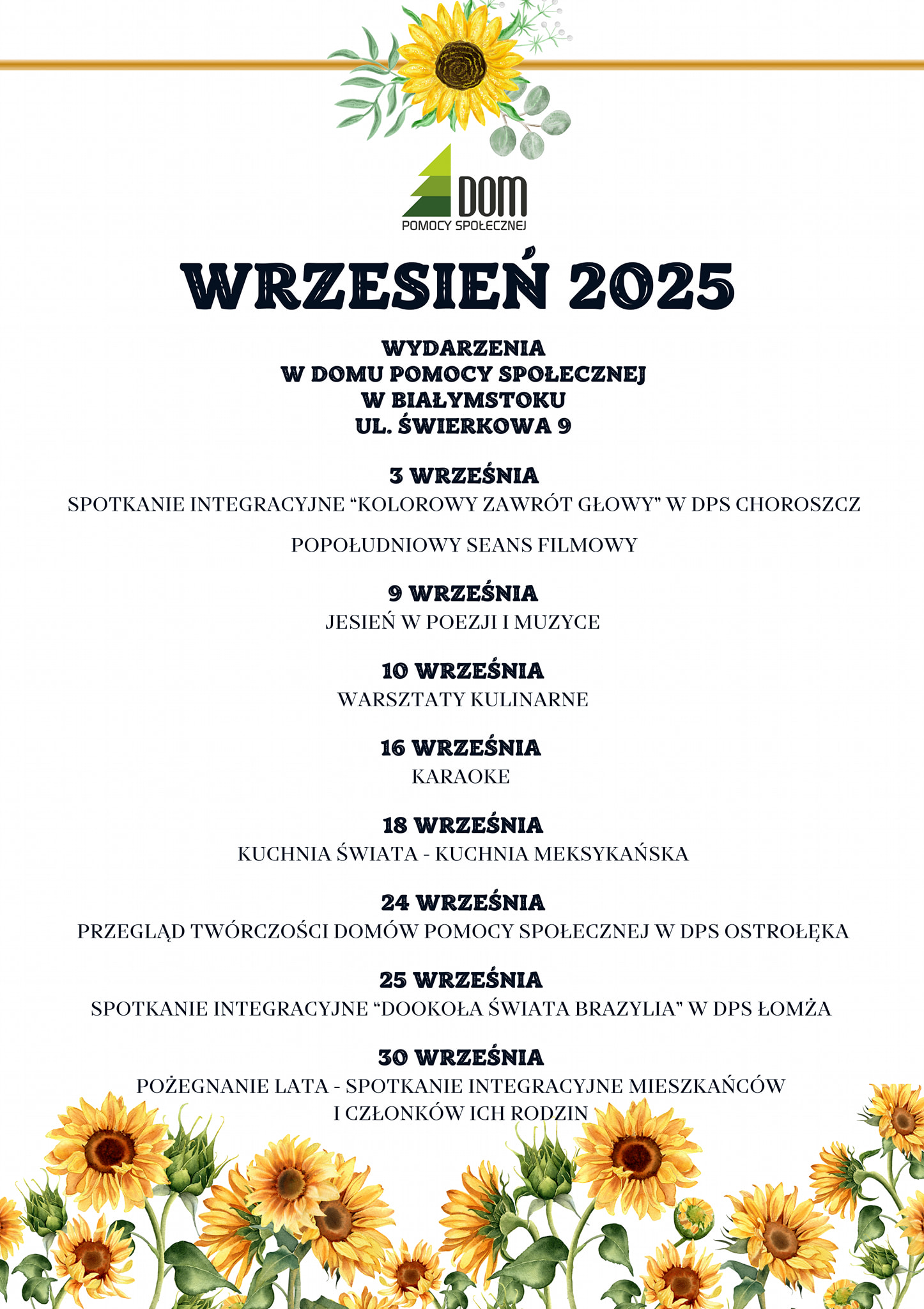 kalendarium wydarzen we wrzesieniu 2025