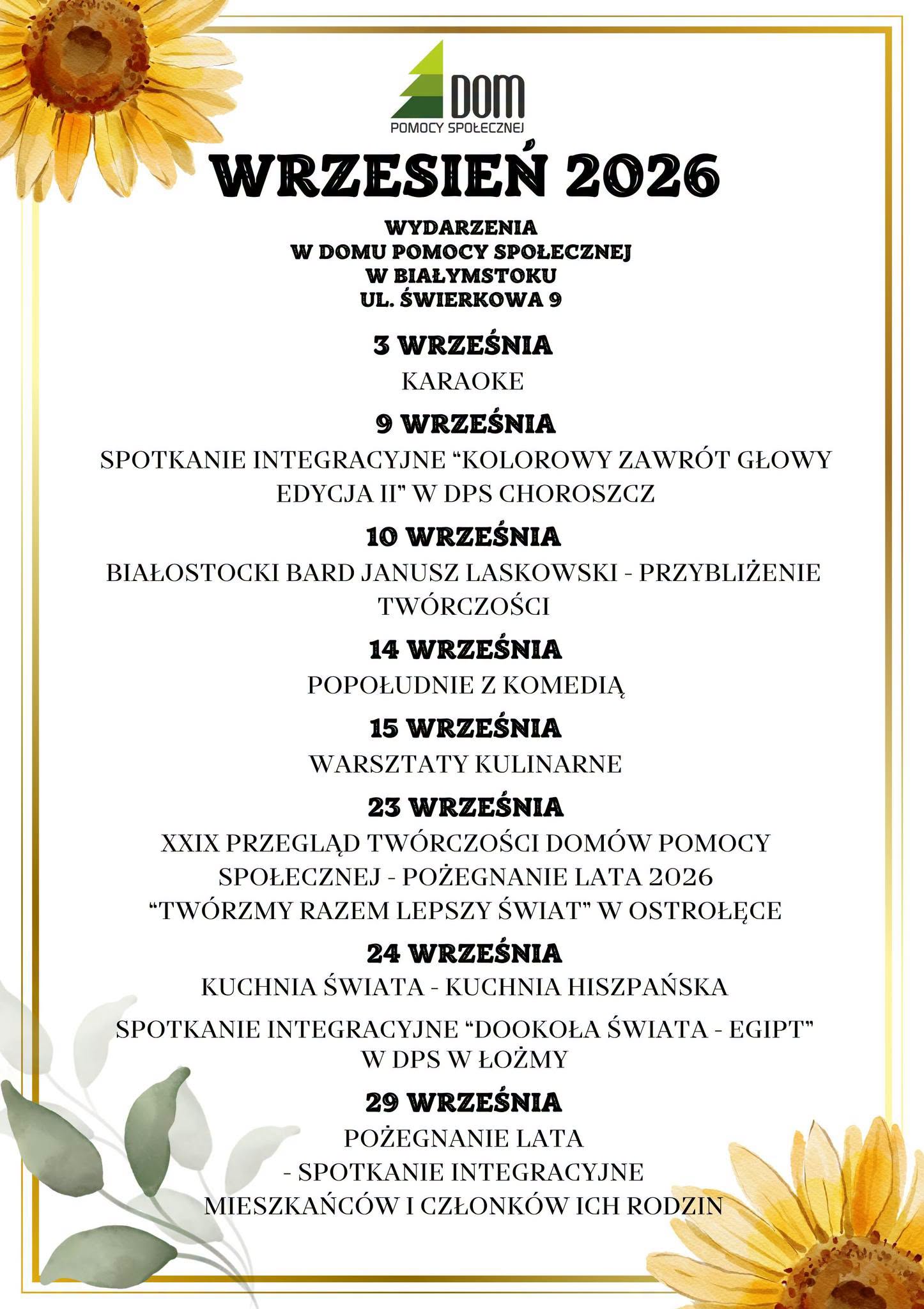 kalendarium wrzesień 2026